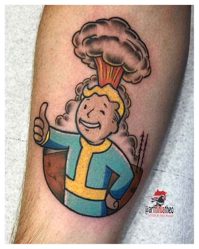 Explore tattoo leg ideas, creative tattoo ideas in Atlanta, available at Golden Anchor Tattoo