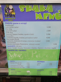 Carte du SHAKA Street Food & Fun à Martinsicuro