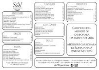 Menu / carte de Sellero e Ventresca Due Hosteria Romana à Rome