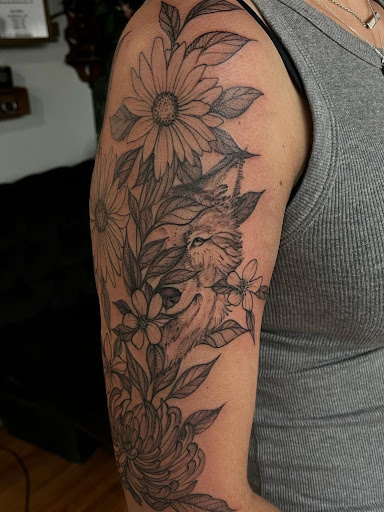 Explore full sleeve tattoo ideas for women, creative tattoo ideas in Buffalo, available at True Gloom Tattoo Studio
