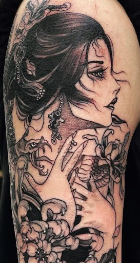 Explore back of the thigh tattoo ideas, creative tattoo ideas in Mesa, available at Ranger Tattoo & Piercing