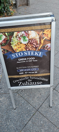 Menu / carte de Sto Steki à Berlin