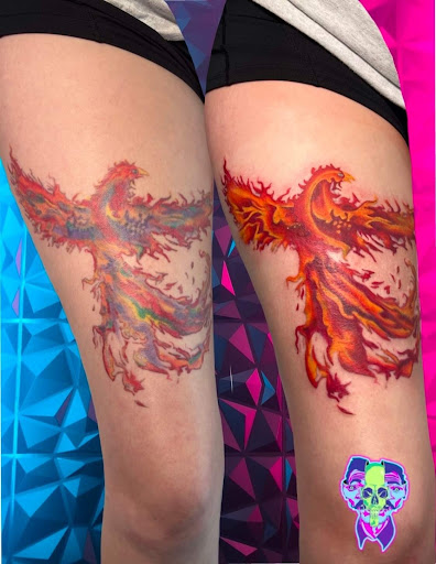 Explore cover up star tattoo ideas, creative tattoo ideas in Bethlehem, available at Soul Glow Electric Ink