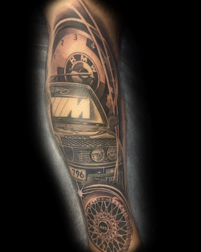 Explore wrench tattoo ideas, creative tattoo ideas in Omaha, available at Collective Hive Tattoo