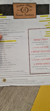 Trattoria Albergo Pizzeria Veranda Barabasca à Fiorenzuola d'Arda menu