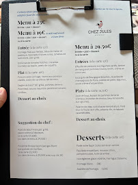 Menu / carte de Restaurant Chez Jules à Chalon-sur-Saône