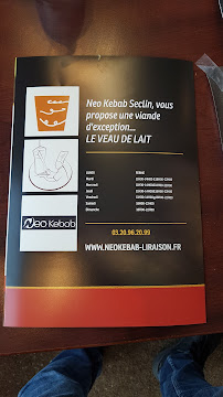 Menu / carte de Neo Kebab à Seclin