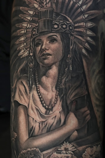 Find aztec tattoo ideas for your next unique tattoo in Fountain Valley at Lowrider Tattoo Studios