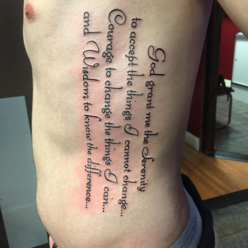 Explore tattoo handwriting ideas, creative tattoo ideas in Redding, available at The Salty Sloth Tattoo