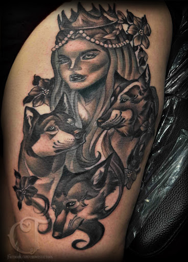 Explore arm piece tattoo ideas, creative tattoo ideas in Houlton, available at Crowes Tattoos