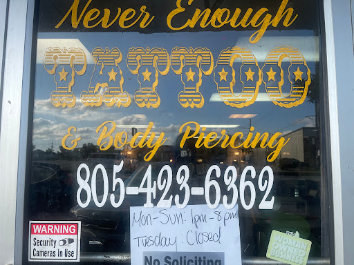 Explore pin up girl tattoo ideas, creative tattoo ideas in Arabi, available at Never Enough Tattoo & Body Piercing