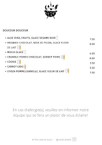 Menu / carte de Roots cuisine de rue à Sainte-Maxime