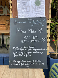 Restaurant Le KONG à Sète (le menu)