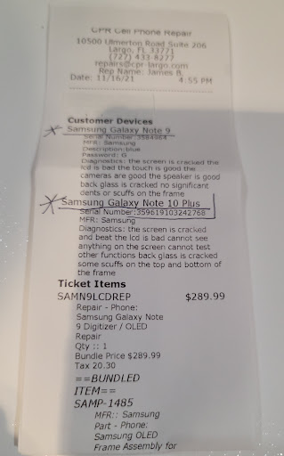 Electronics Repair Shop «CPR Cell Phone Repair Largo», reviews and photos, 10500 Ulmerton Rd Suite 206, Largo, FL 33771, USA