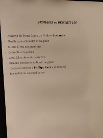 Augustin à Paris menu