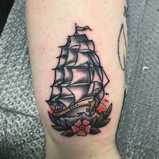 Explore front thigh tattoo ideas, creative tattoo ideas in Augusta, available at Mr. Tattoo