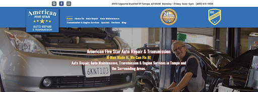 Auto Repair Shop «American Five Star Auto Repair and Transmission», reviews and photos, 2070 E Apache Blvd #101, Tempe, AZ 85281, USA
