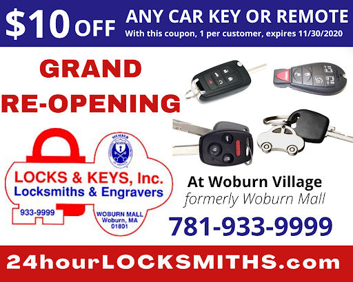 Locksmith «Locks & Keys, Inc Locksmiths», reviews and photos, 296 Mishawum Rd, Woburn, MA 01801, USA