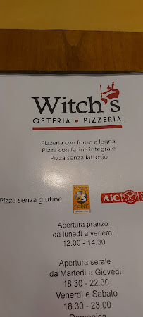 Menu / carte de Osteria Pizzeria WITCH à San Martino in Strada