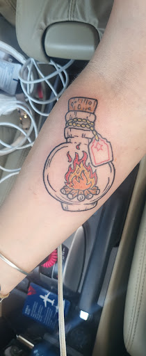 Explore memorial cross tattoo ideas, creative tattoo ideas in Benton, available at Relics Tattoo Studio