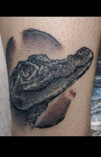 Explore half and half tattoo ideas, creative tattoo ideas in Mckinney, available at Borrowed Time Fine Art Gallery Tattoo Shop