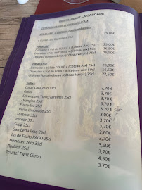 Carte du Restaurant La Cascade à Sillans-la-Cascade