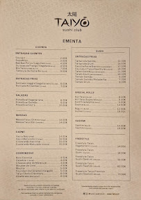 Taiyo Sushi Club em Chaves menu n° 2