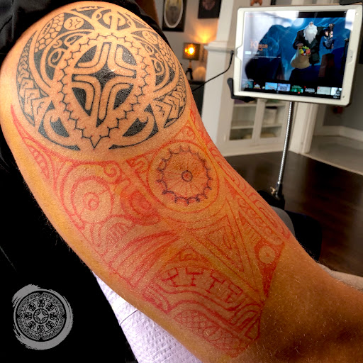 Explore compass rose tattoo ideas, creative tattoo ideas in Tampa, available at Shades of Blak Studios LLC