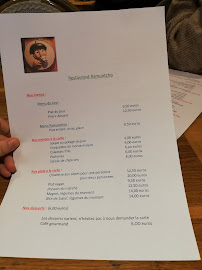 Menu / carte de Cafés Ramuntcho à Bayonne