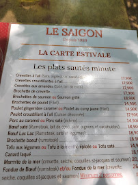 Menu / carte de Le Saigon à L'Isle-sur-la-Sorgue