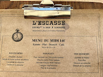 Carte du Restaurant L'Escasse à Lit-et-Mixe