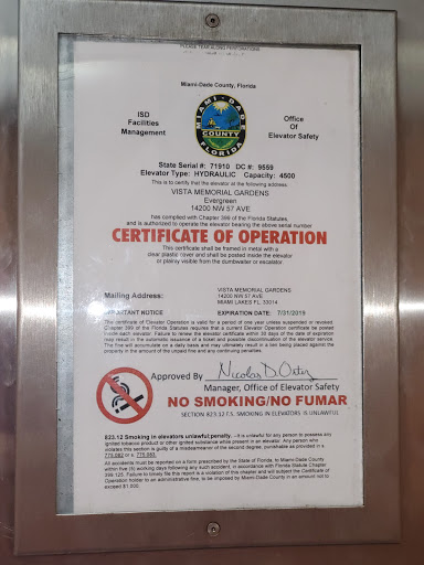 Funeral Home «Vista Memorial Gardens», reviews and photos, 14200 NW 57th Ave, Miami Lakes, FL 33014, USA