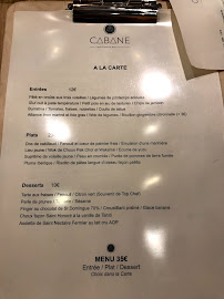 CABANE à Nanterre menu