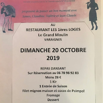 Restaurant français RESTAURANT LES 1 ÈRES LOGES Varaignes à Varaignes (la carte)