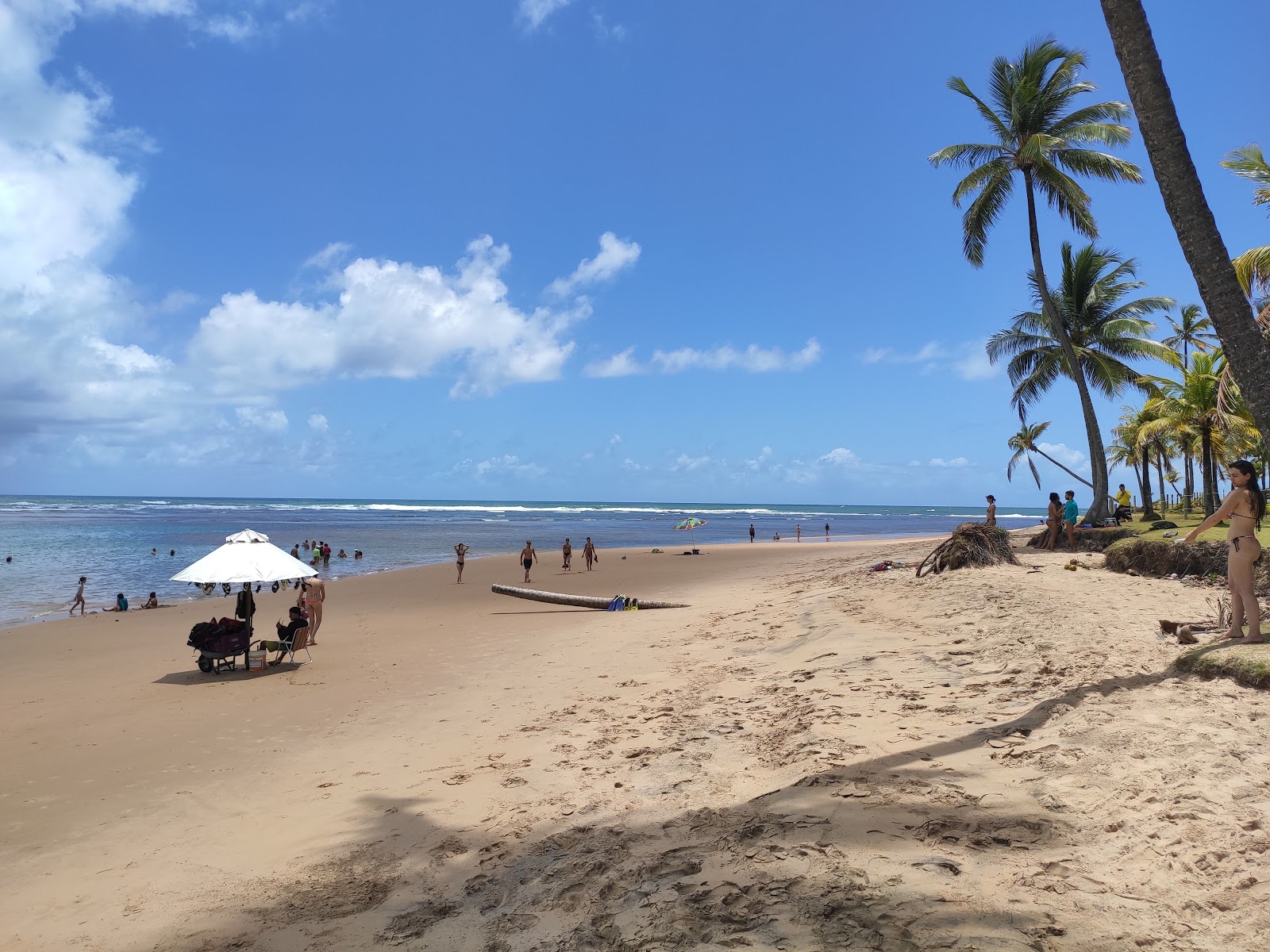 Foto van Strand van Taipus de Fora met recht en lang