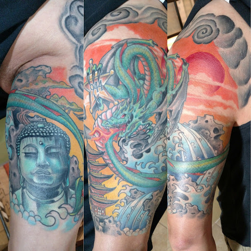 Explore simple dragon tattoo ideas, creative tattoo ideas in Las Cruces, available at Camino Tattoo Studio & Art Gallery