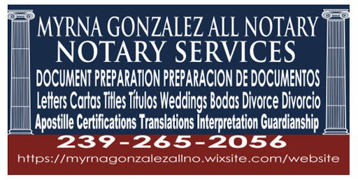 Mejor Notaría MYRNA GONZALEZ ALL NOTARY MOBILE SIGNING AGEN