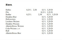 Menu du Restaurant Pizzeria Paganini à Mindelheim