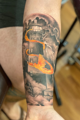 Explore anime symbol tattoo ideas, creative tattoo ideas in Fairfax, available at Dixer