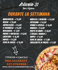 Menu / carte de Articolo31 Bar e Ristoro à Nettuno