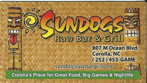 Seafood Restaurant «Sundogs Raw Bar & Grill», reviews and photos, 807 Ocean Trail M, Corolla, NC 27927, USA