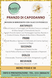 Menu / carte de Accussí é à Nicolosi