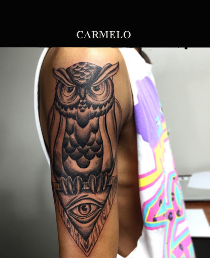 Explore santa muerte tattoo ideas, creative tattoo ideas in Idaho Falls, available at Spiders Web