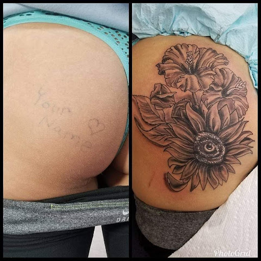 Explore trippy tattoo ideas, creative tattoo ideas in Vinton, available at Cherry Bomb Tattoo and piercing