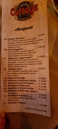 Cottage à Rome menu