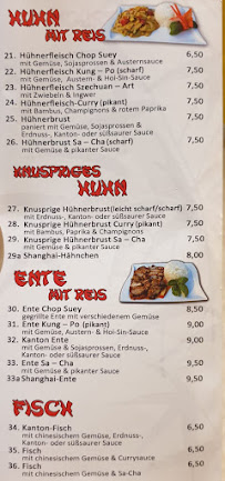 Carte du China Thai Wok à Sobernheim