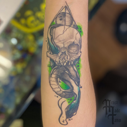 Explore upper arm tattoo ideas, creative tattoo ideas in Clearfield, available at Artist Made Tattoo & Piercings