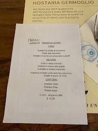 Menu du Ristorante Hostaria Germoglio à Verdello