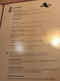 Restaurant péruvien Mi Perú à Paris (la carte)