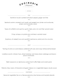 Cucineria La Mattonaia à Florence carte